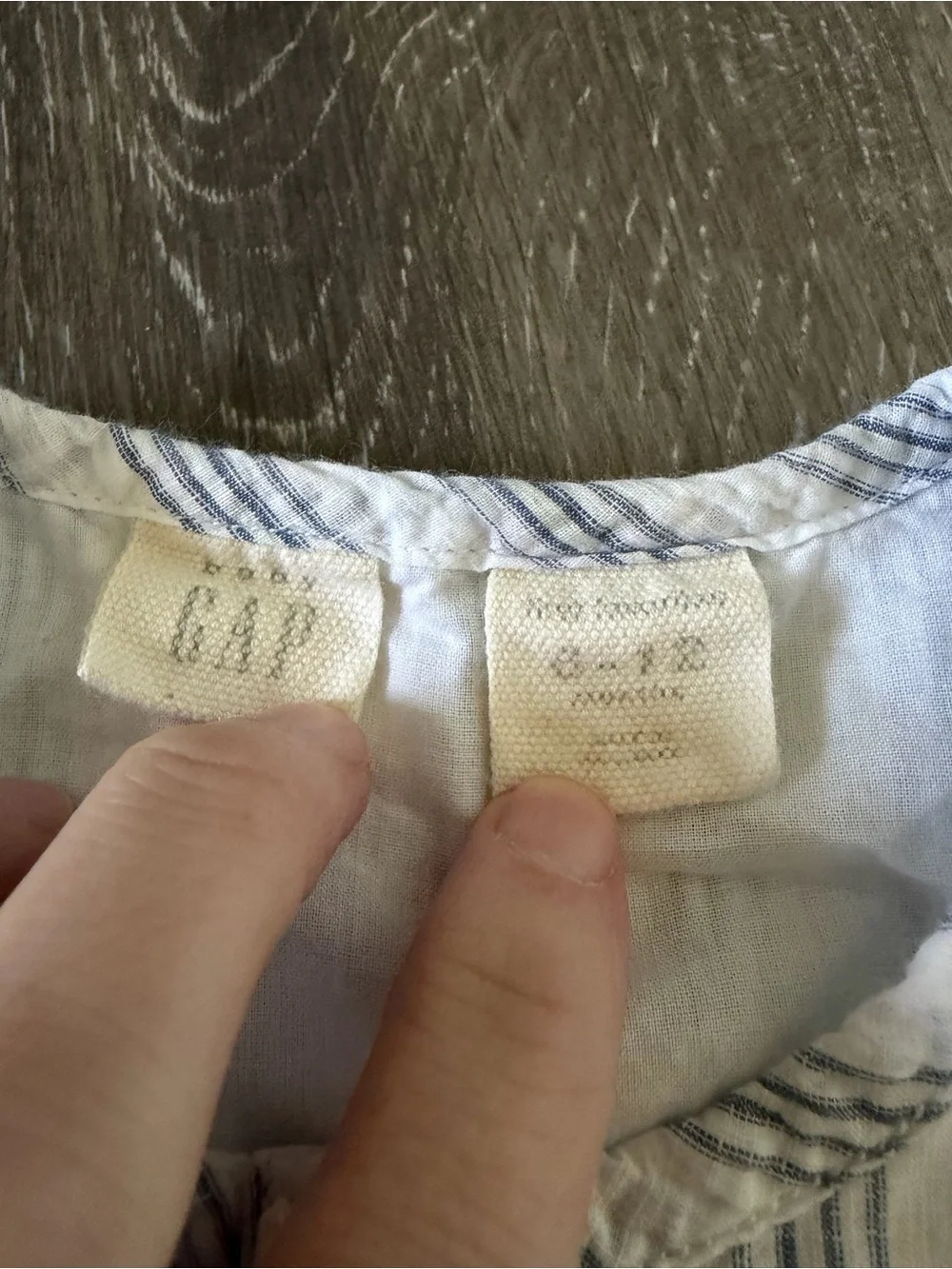 GAP Baby Striped Sleeveless Romper in White and Light Blue